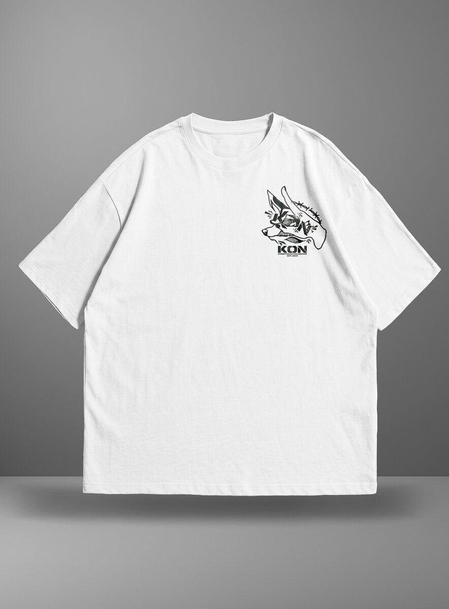 Oversize тениска Fox Devil – Бял