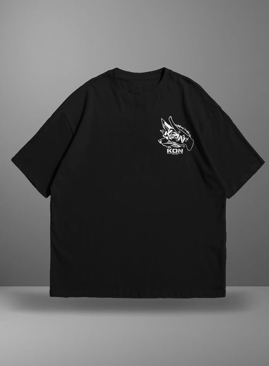 Oversize тениска Fox Devil – Черен