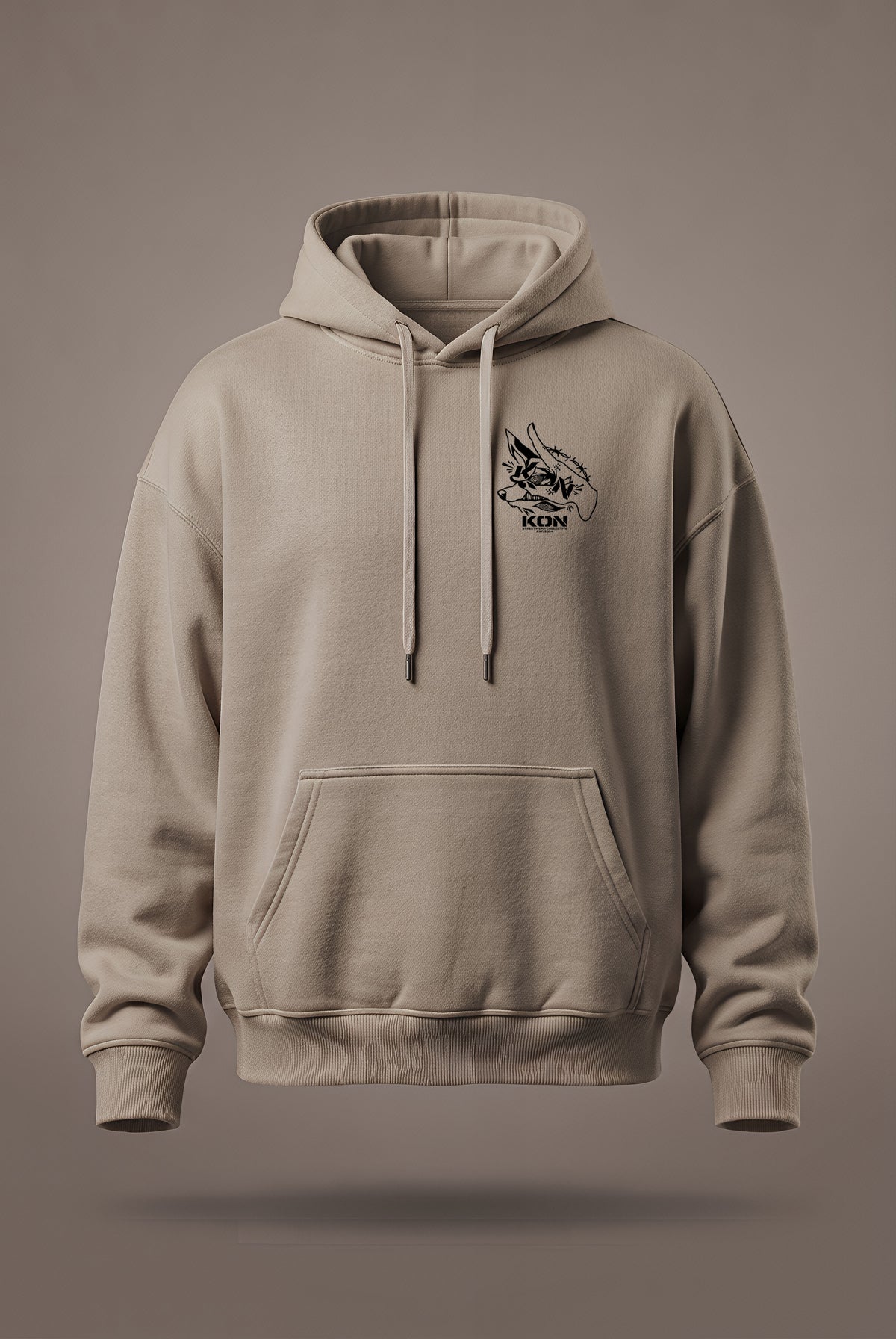 Oversize суичър Fox Devil – Бежов