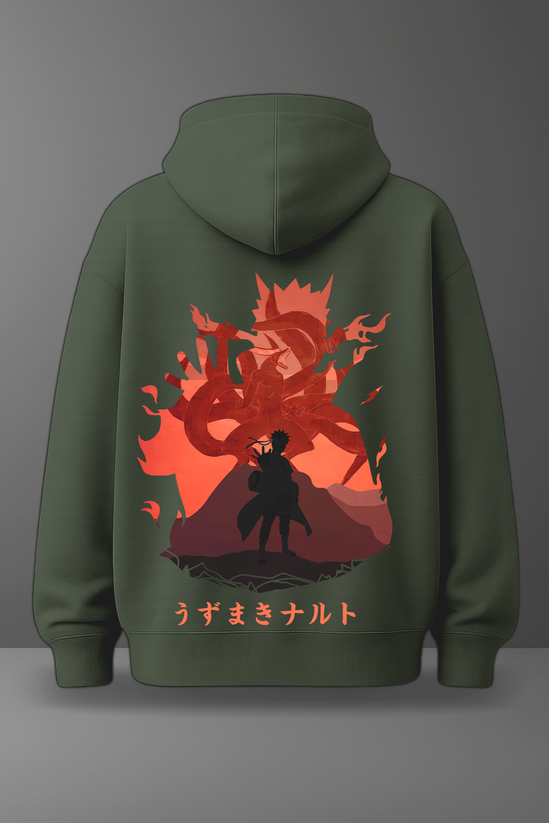 Oversize суичър Naruto – Awaken – Зелен