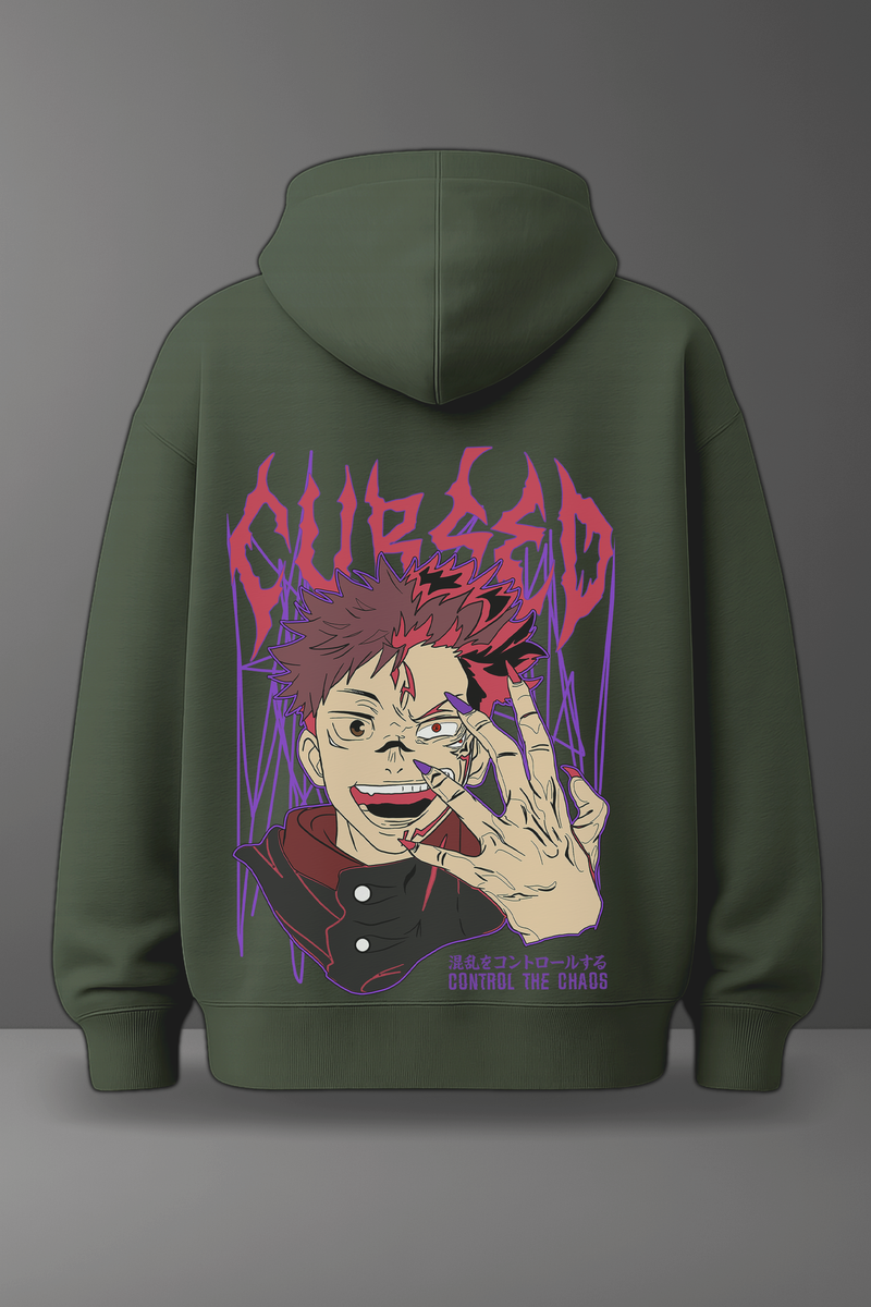 Oversize суичър Itadori/Sukuna – Curse Breaker – Зелен
