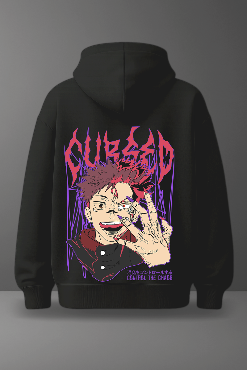 Oversize суичър Itadori/Sukuna – Curse Breaker – Черен
