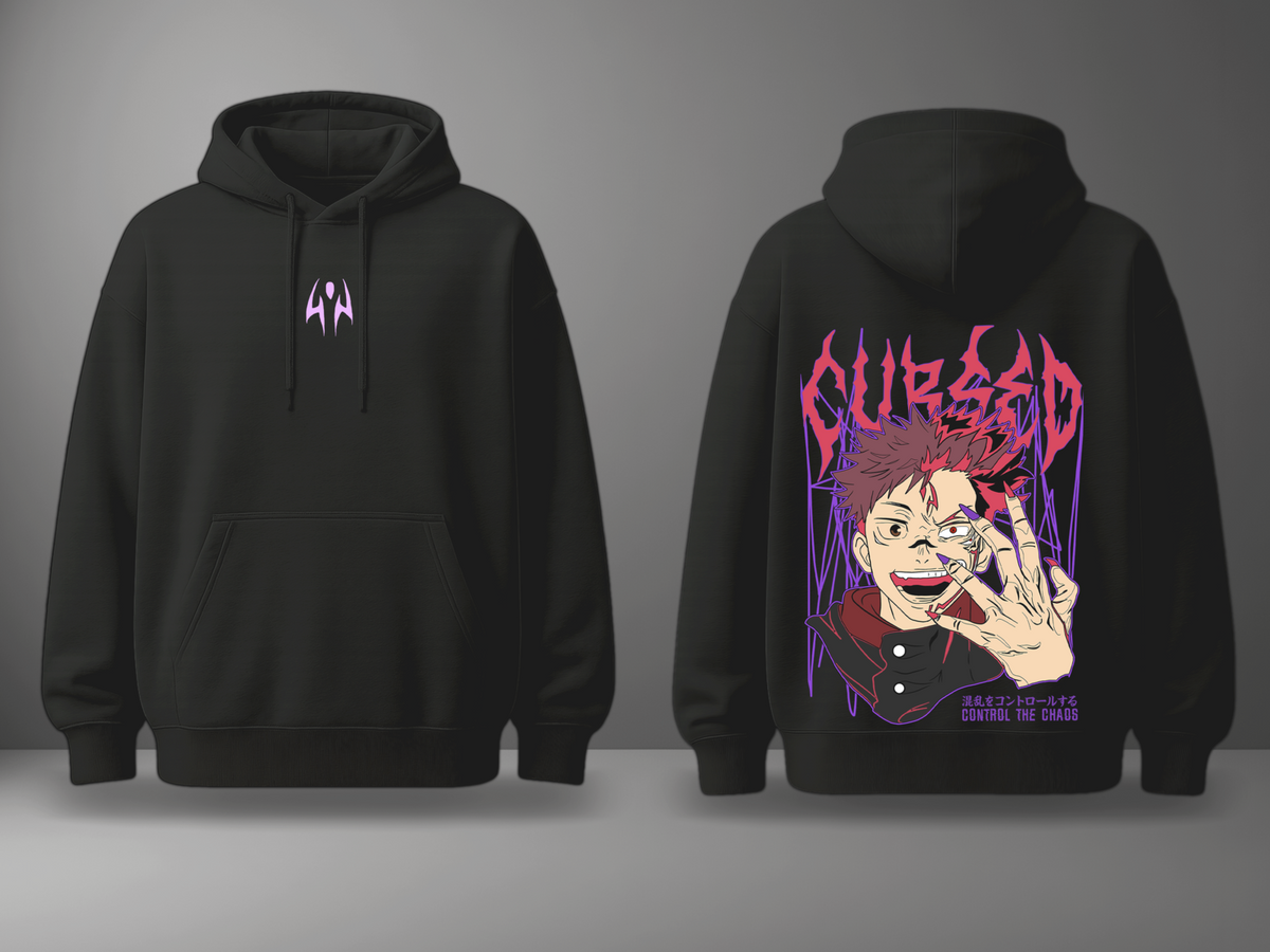 Oversize суичър Itadori/Sukuna – Curse Breaker – Черен