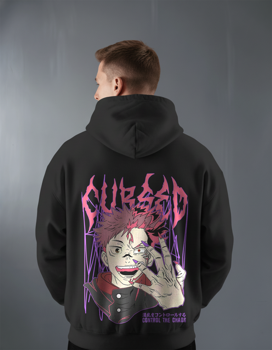 Oversize суичър Itadori/Sukuna – Curse Breaker – Черен