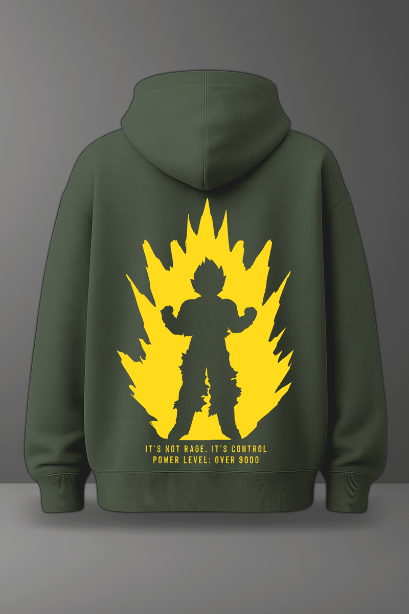 Oversize суичър Goku – Over 9000 – Зелен