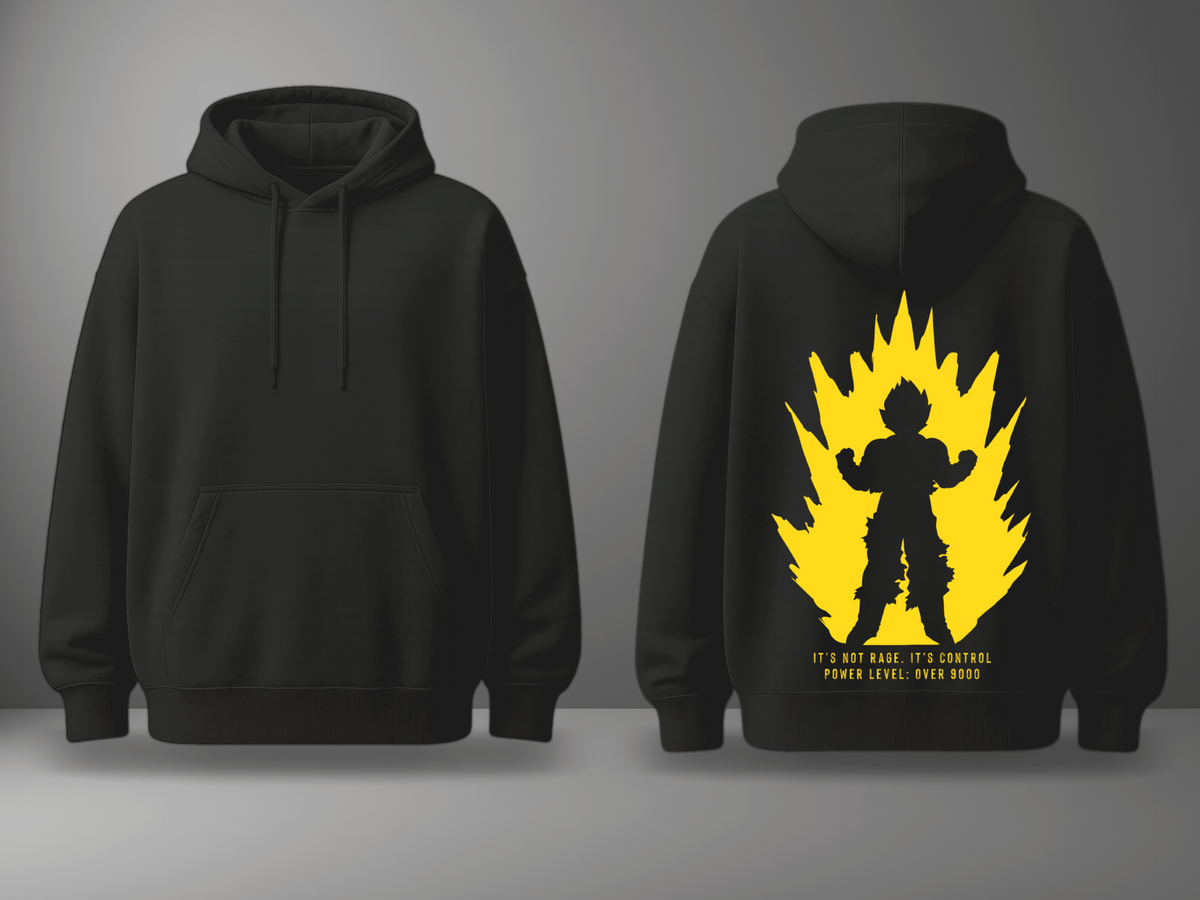 Oversize суичър Goku – Over 9000 – Черен