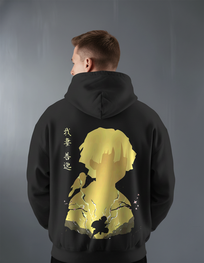 Oversize суичър Zenitsu – Thunderclap Flash – Черен