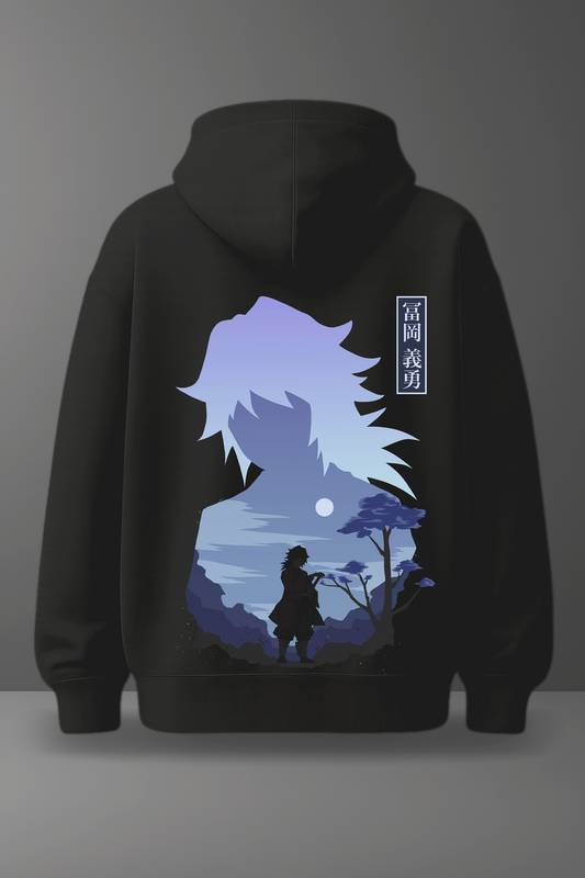 Oversize суичър Giyu Tomioka – Silent Water Hashira – Черен