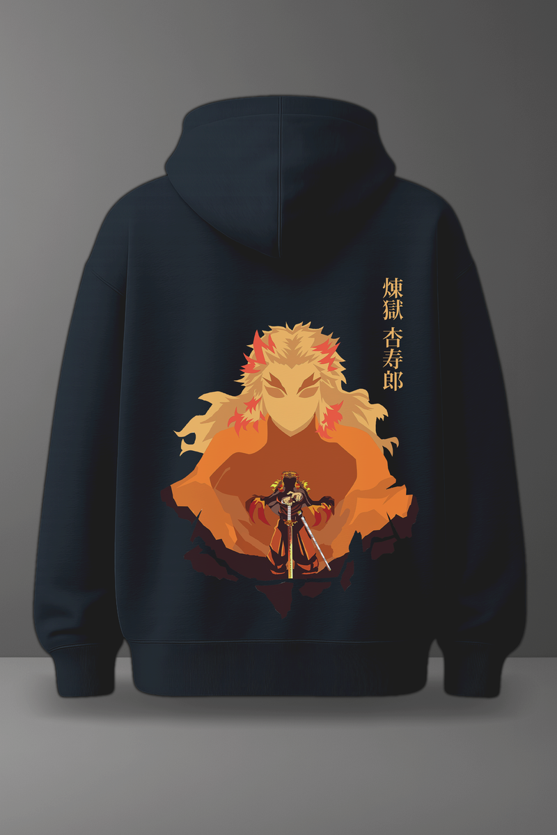 Oversize суичър Kyojuro Rengoku – Flame's Resolve – Син