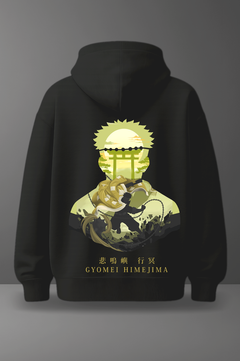 Oversize суичър Gyomei Himejima – Stone Guardian – Черен