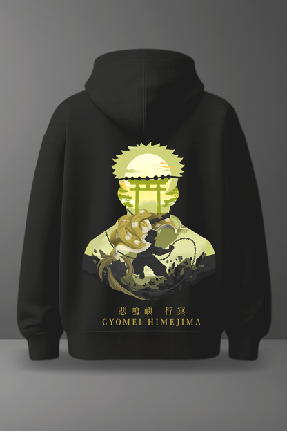 Oversize суичър Gyomei Himejima – Stone Guardian – Черен