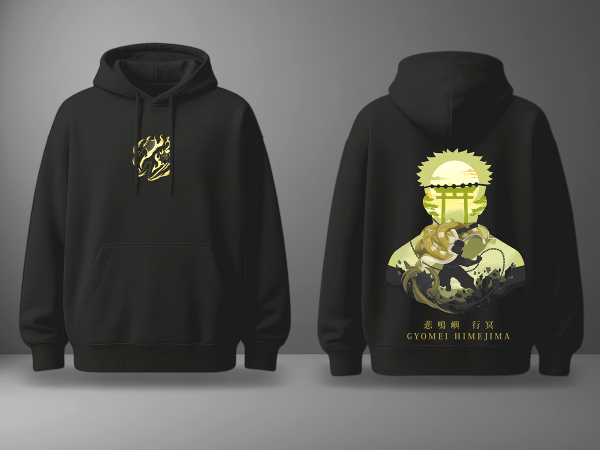 Oversize суичър Gyomei Himejima – Stone Guardian – Черен
