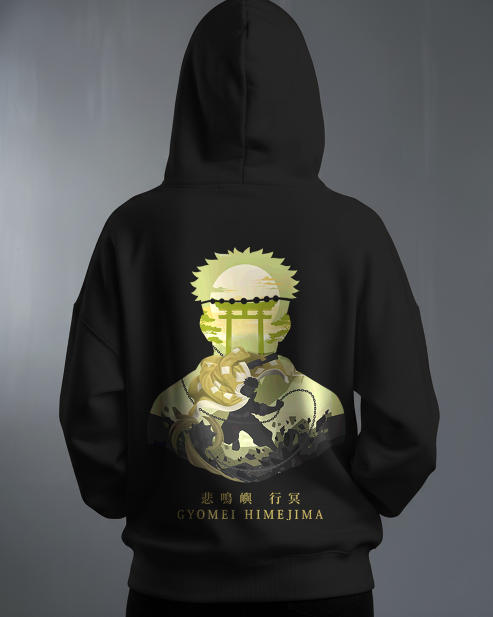 Oversize суичър Gyomei Himejima – Stone Guardian – Черен