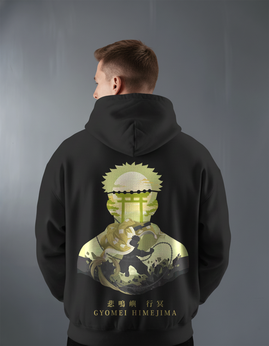 Oversize суичър Gyomei Himejima – Stone Guardian – Черен