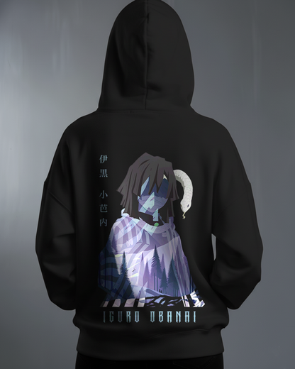 Oversize суичър Obanai Iguro – Serpent’s Gaze – Черен
