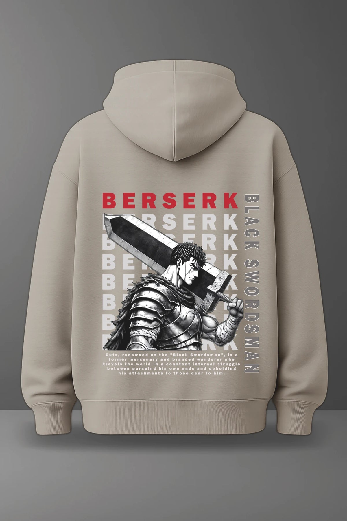 Oversize суичър Guts – Black Swordsman – Бежов