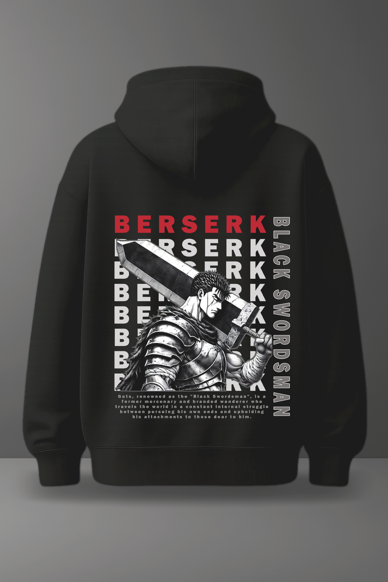 Oversize суичър Guts – Black Swordsman – Черен