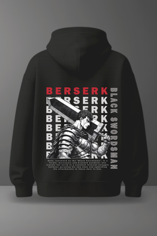 Oversize суичър Guts – Black Swordsman – Черен