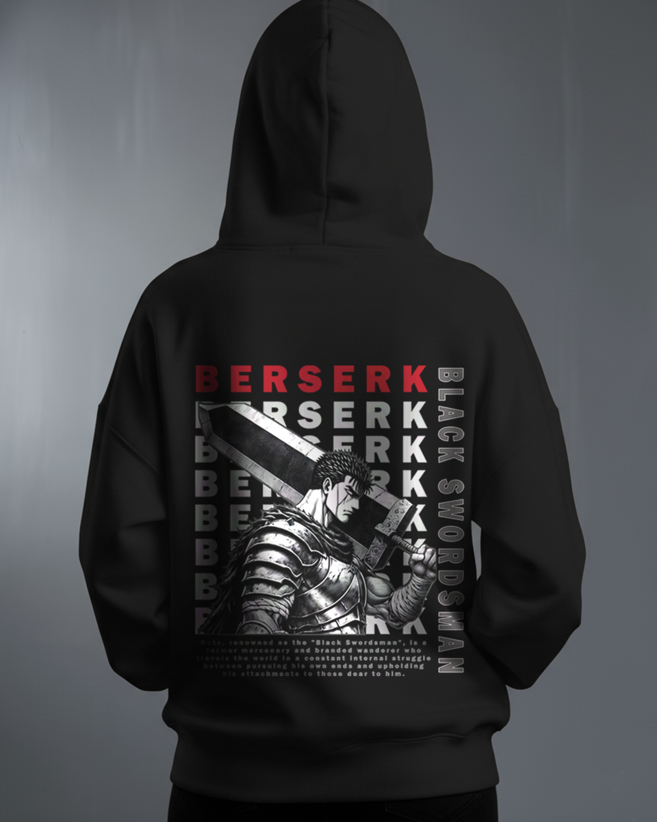 Oversize суичър Guts – Black Swordsman – Черен