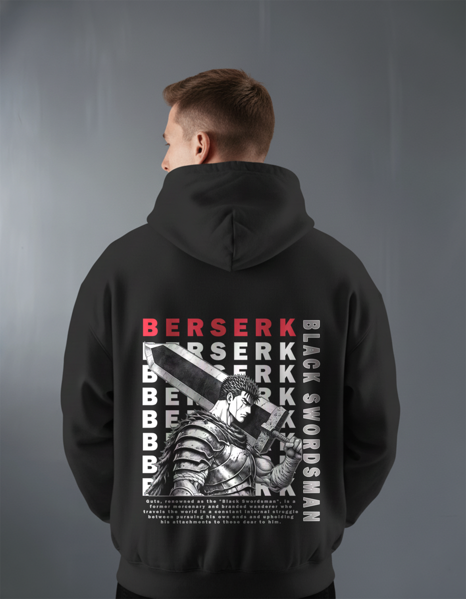 Oversize суичър Guts – Black Swordsman – Черен