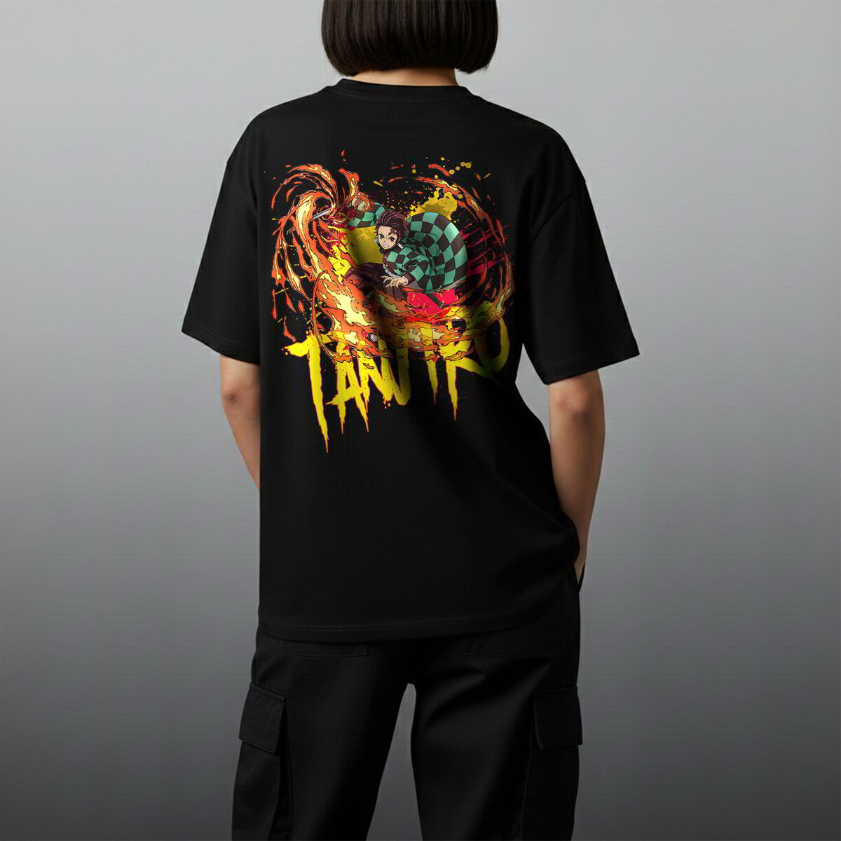 Oversize тениска Tanjiro – Breathe Flame