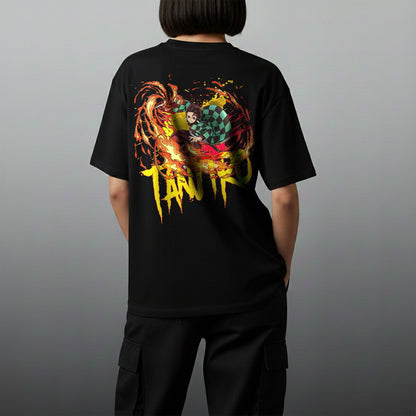 Oversize тениска Tanjiro – Breathe Flame