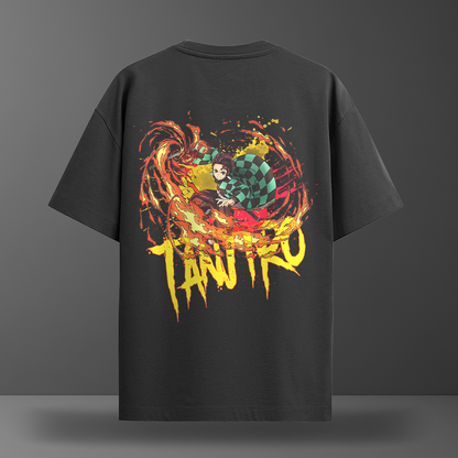Oversize тениска Tanjiro – Breathe Flame