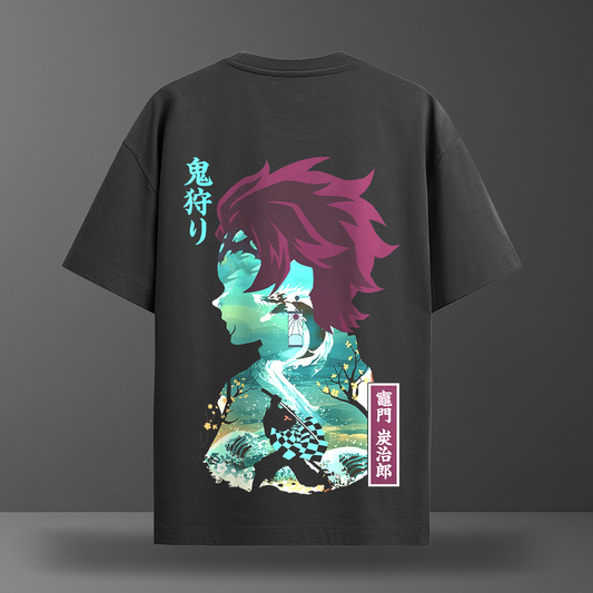 Oversize тениска Tanjiro – Water Breathing Spirit