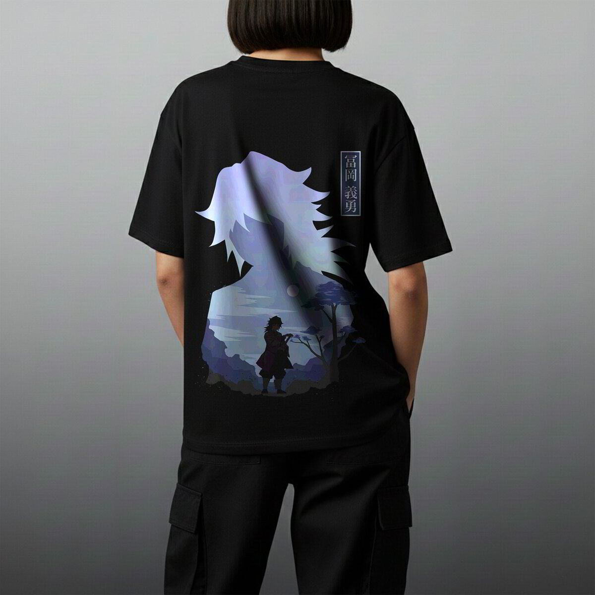 Oversize тениска Giyu Tomioka – Silent Water Hashira