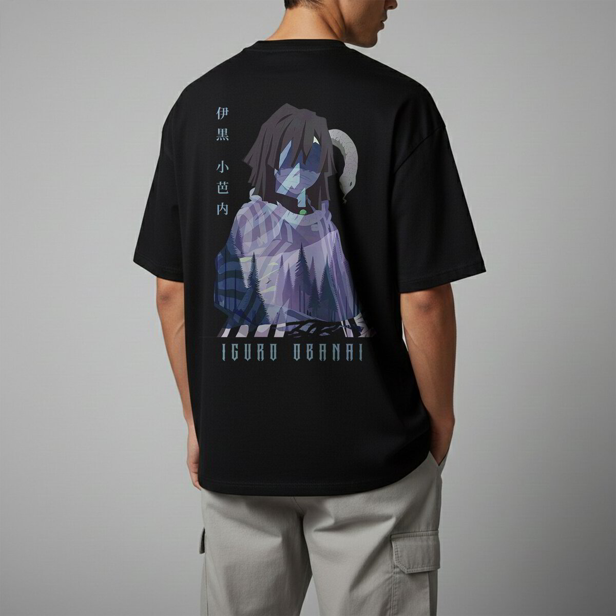 Oversize тениска Obanai Iguro – Serpent’s Gaze