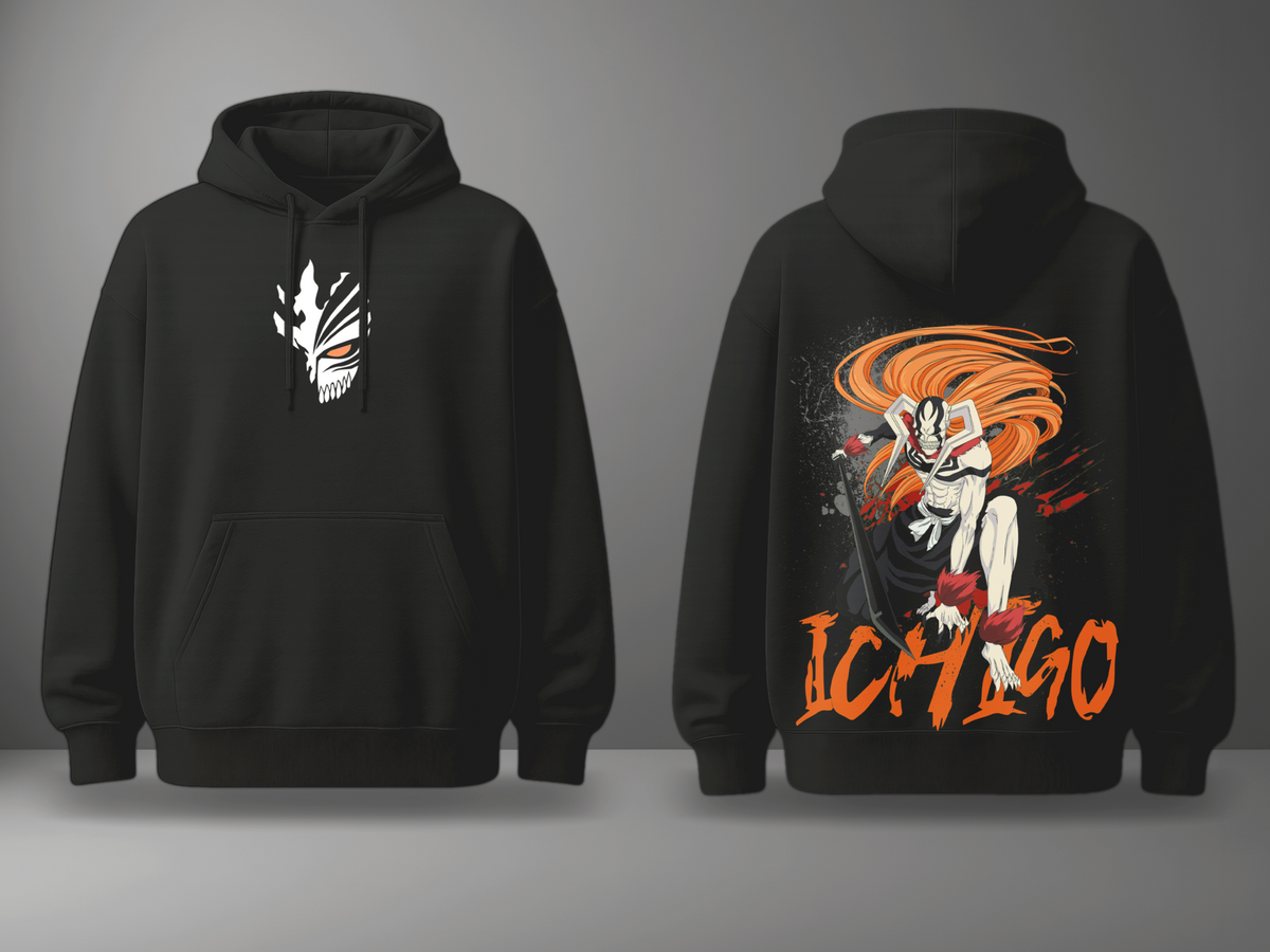 Oversize суичър Ichigo – Hollow Mask – Черен