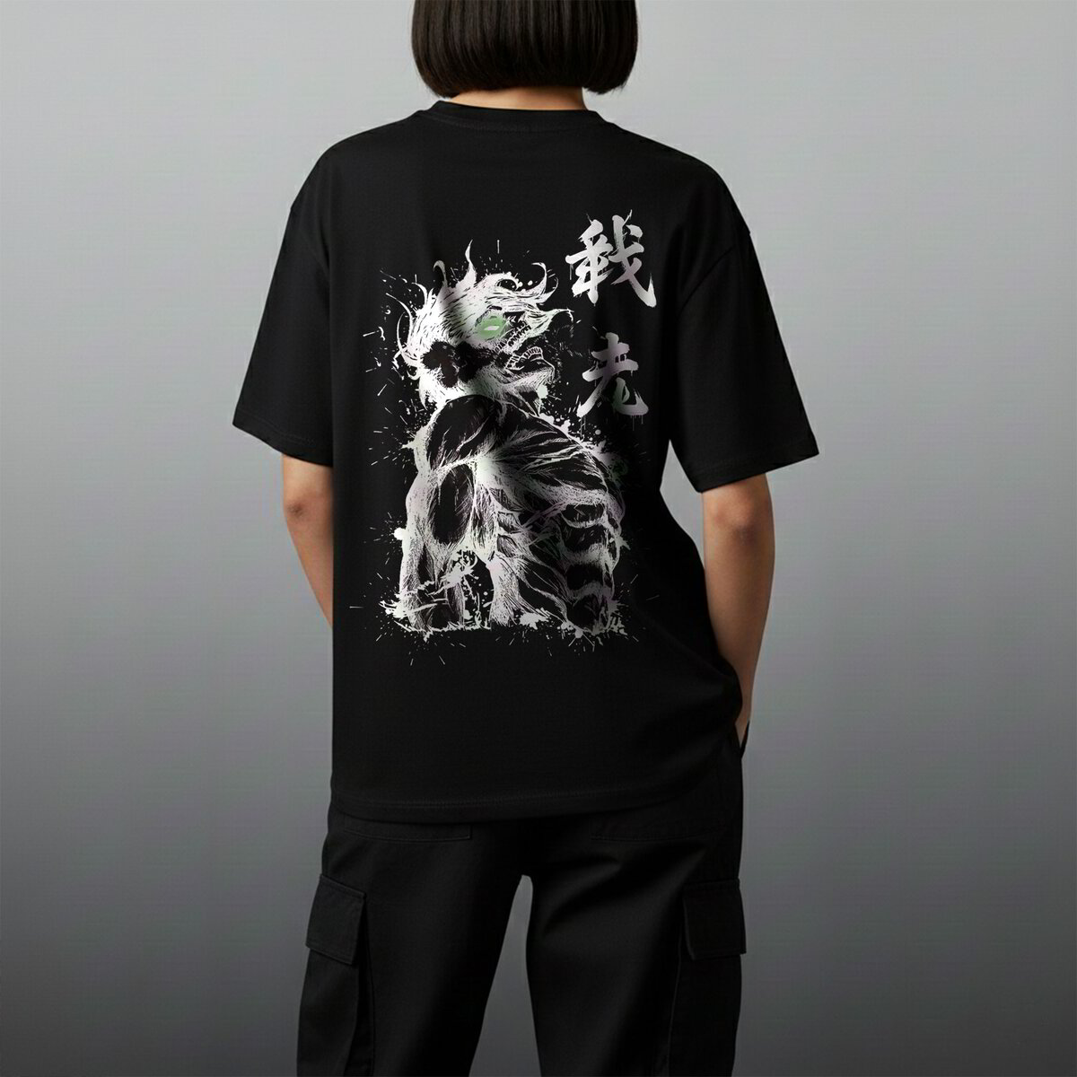 Oversize тениска Eren Yeager – Tatakae – Черен