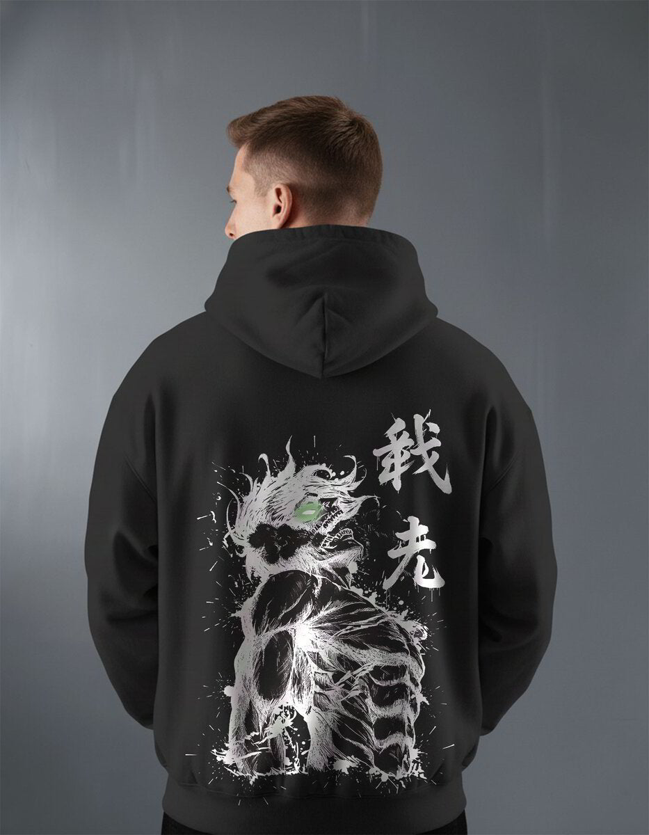 Oversize суичър Eren Yeager – Tatakae – Черен