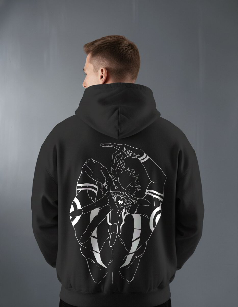 Oversize суичър Sukuna – B&W