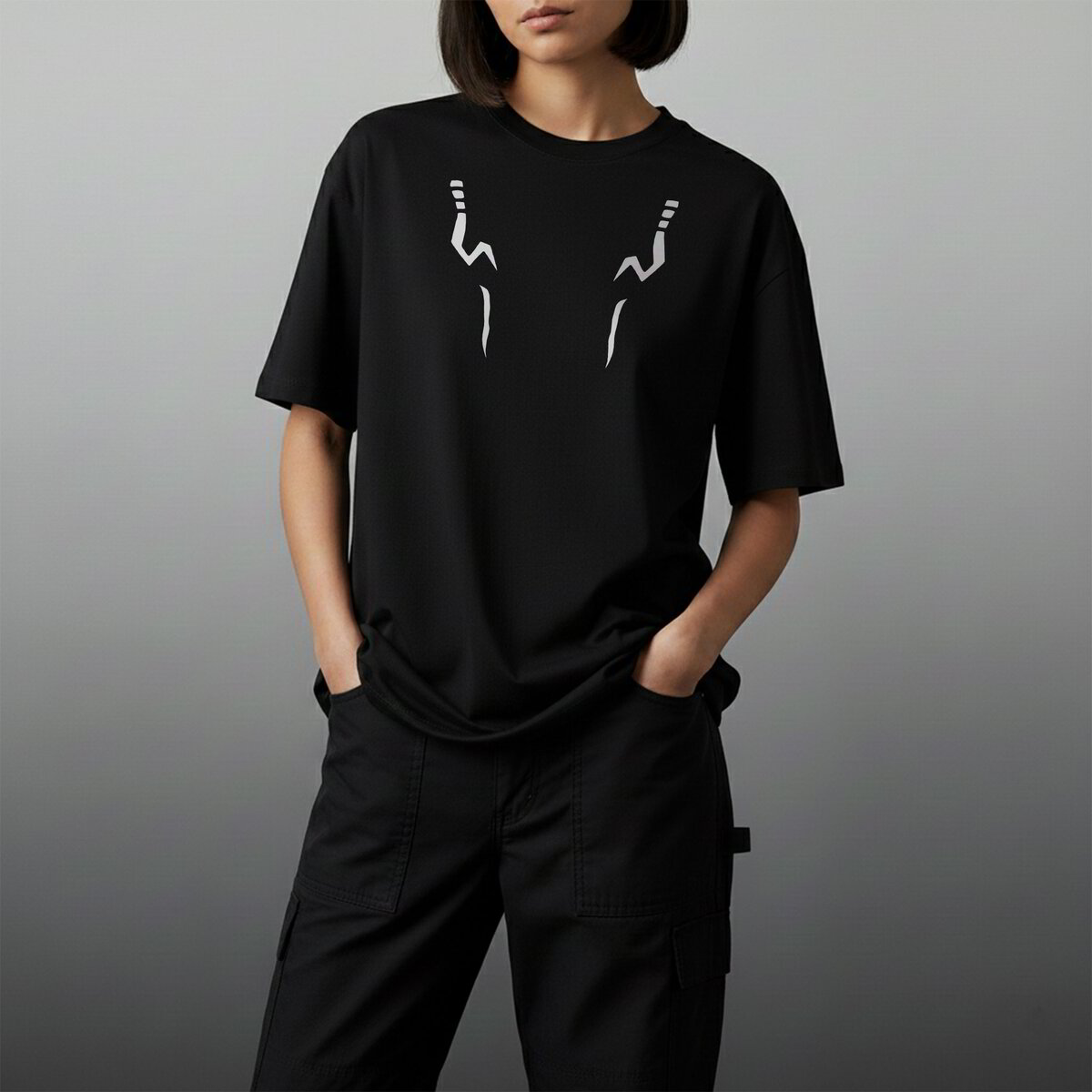 Oversize тениска Sukuna – B&W