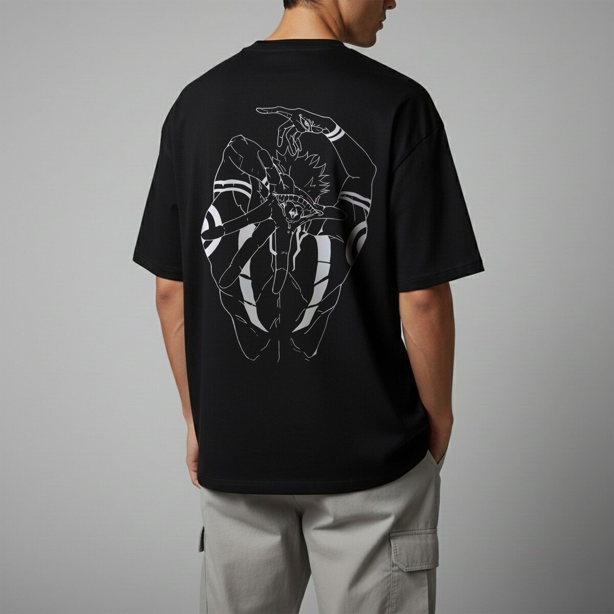 Oversize тениска Sukuna – B&W
