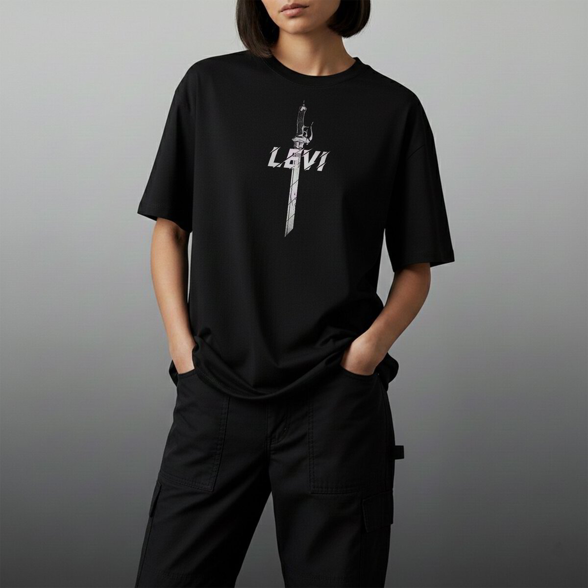 Oversize тениска Levi Ackerman – B&W