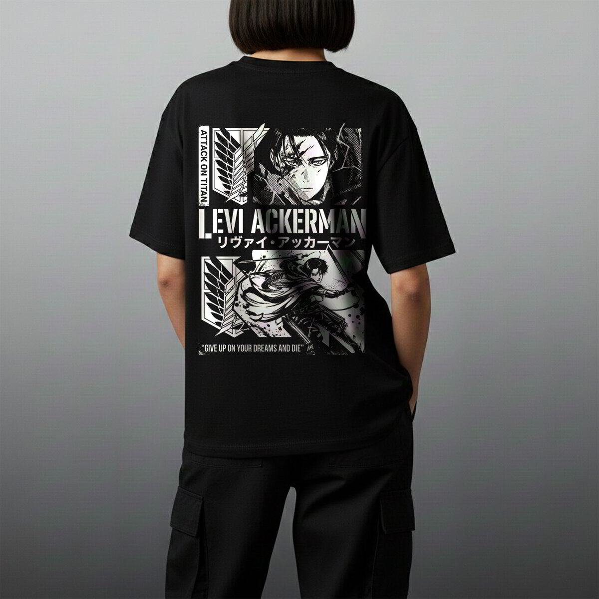Oversize тениска Levi Ackerman – B&W