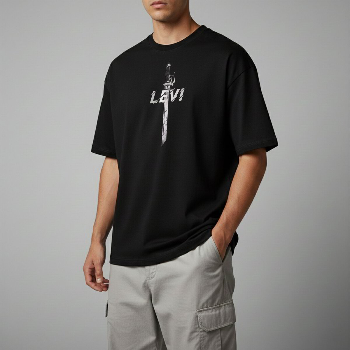 Oversize тениска Levi Ackerman – B&W