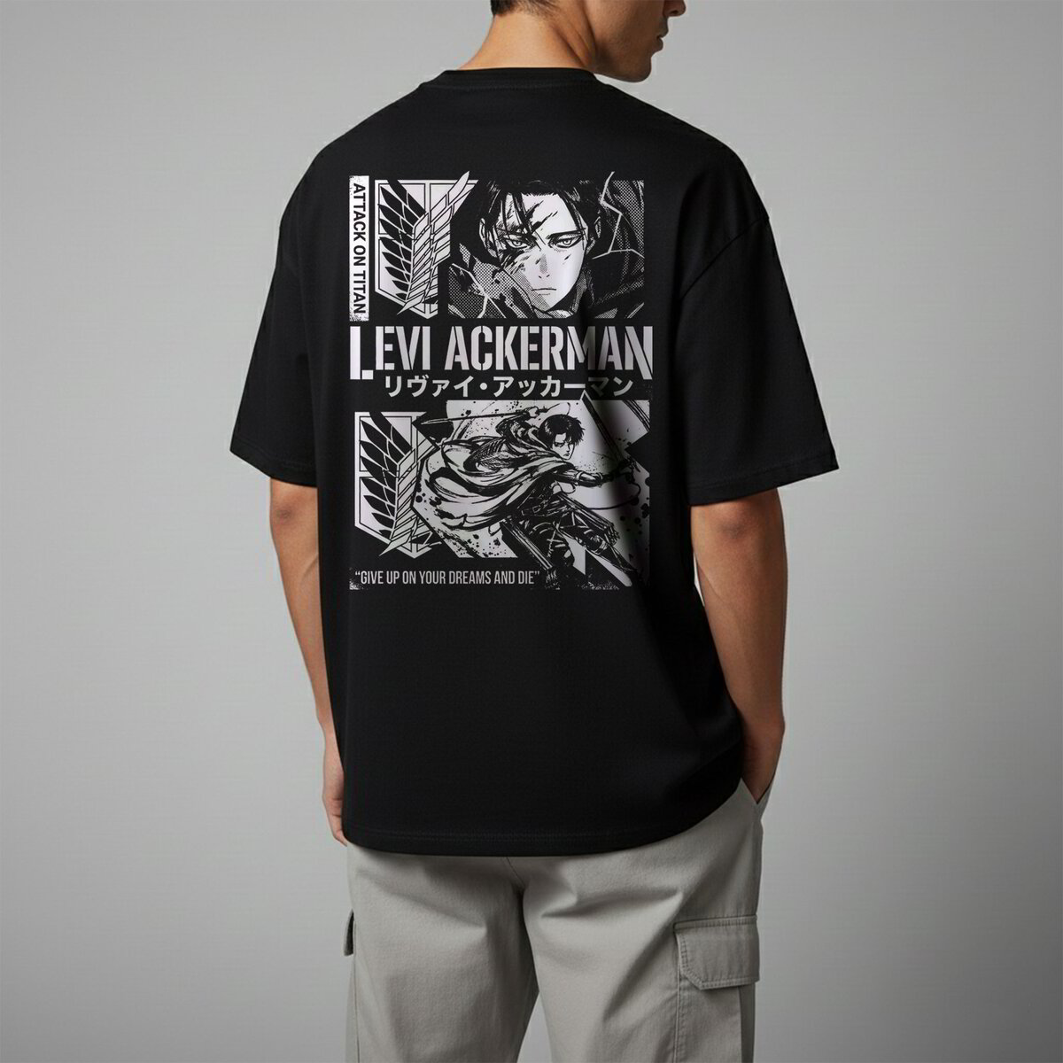 Oversize тениска Levi Ackerman – B&W
