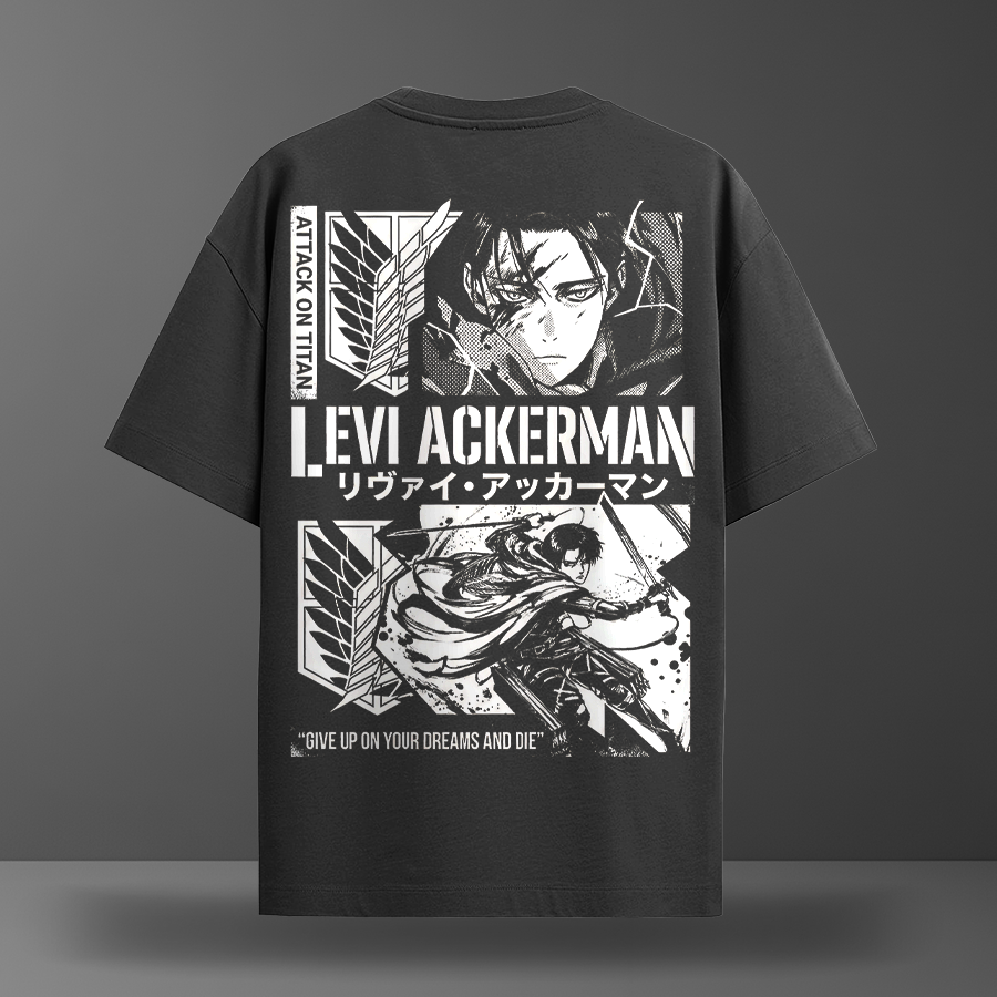 Oversize тениска Levi Ackerman – B&W