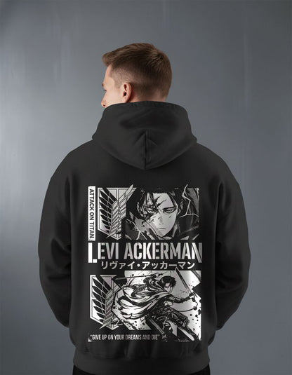 Oversize суичър Levi Ackerman – B&W