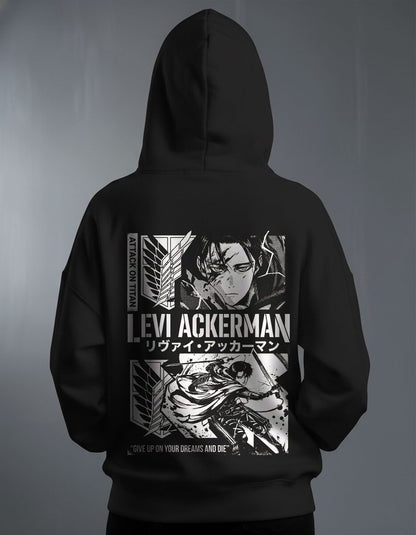 Oversize суичър Levi Ackerman – B&W