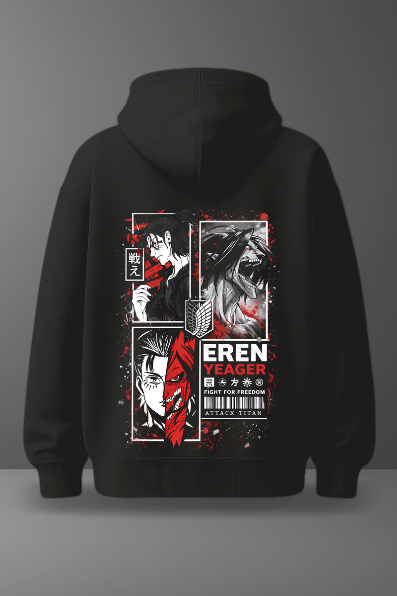 Oversize суичър Eren Yeager – Red