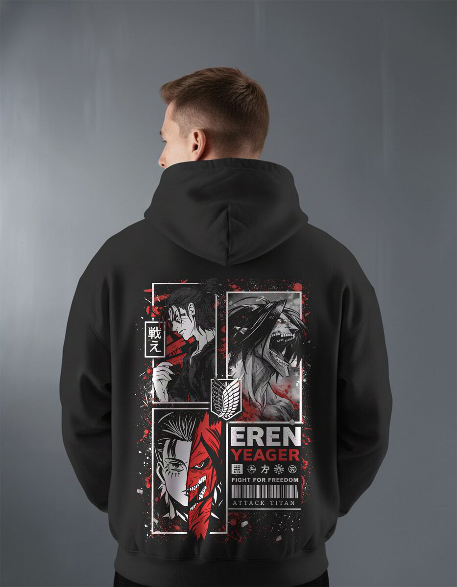 Oversize суичър Eren Yeager – Red