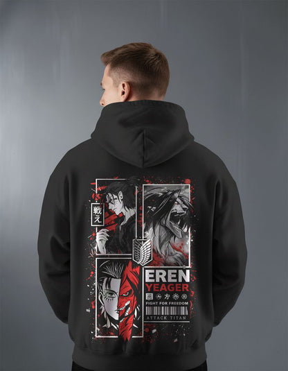 Oversize суичър Eren Yeager – Red