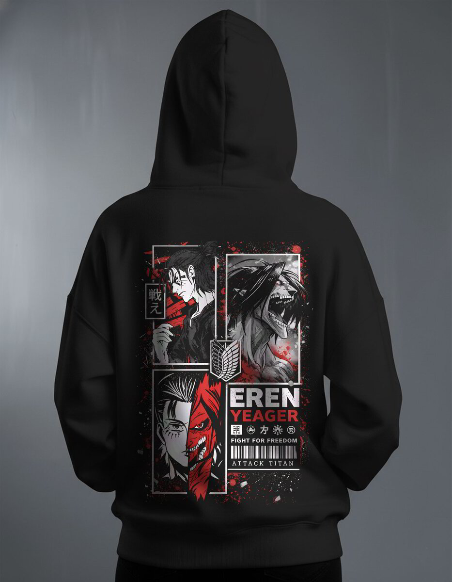 Oversize суичър Eren Yeager – Red