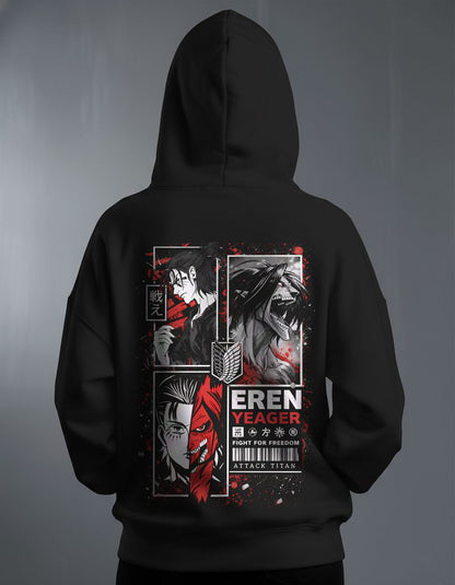 Oversize суичър Eren Yeager – Red