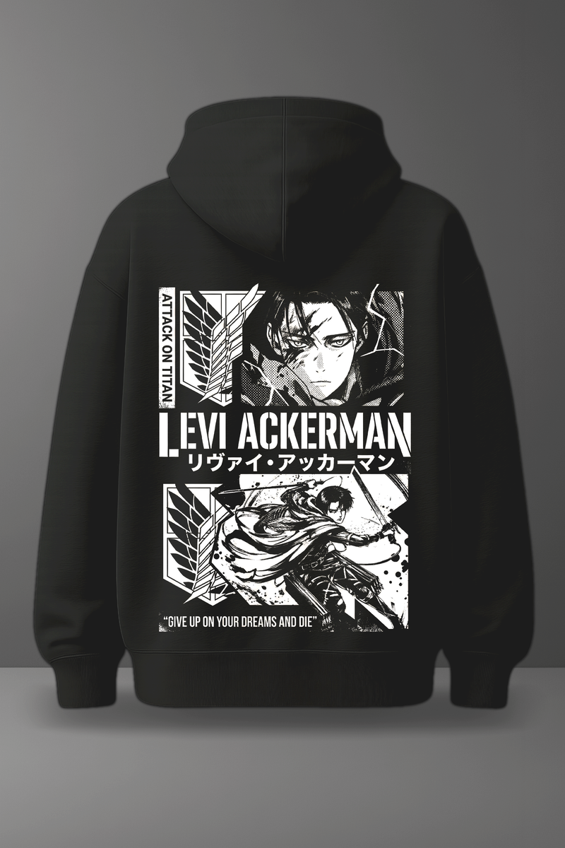 Oversize суичър Levi Ackerman – B&W