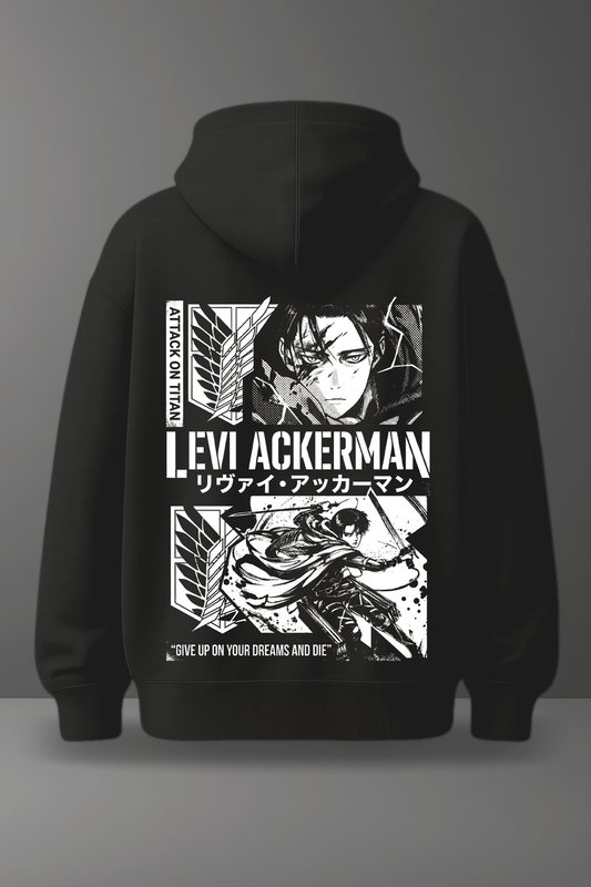Oversize суичър Levi Ackerman – B&W